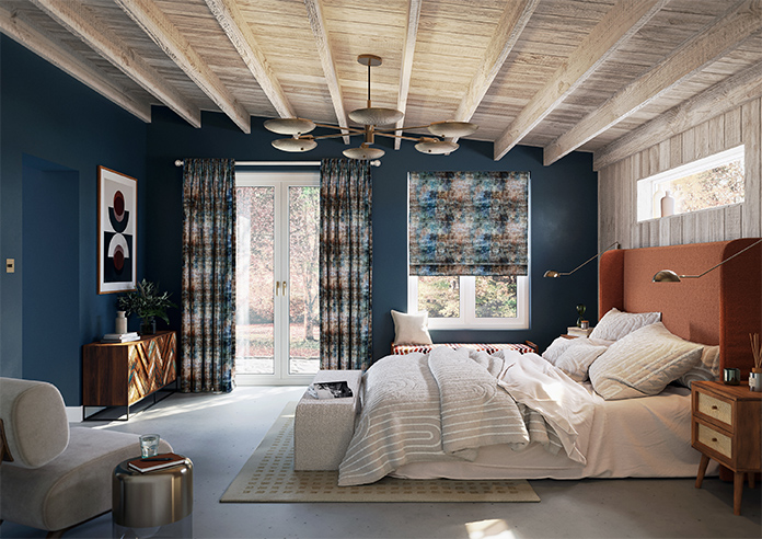 Nebula, Petrol - Motorised Roman Blind - Image 8